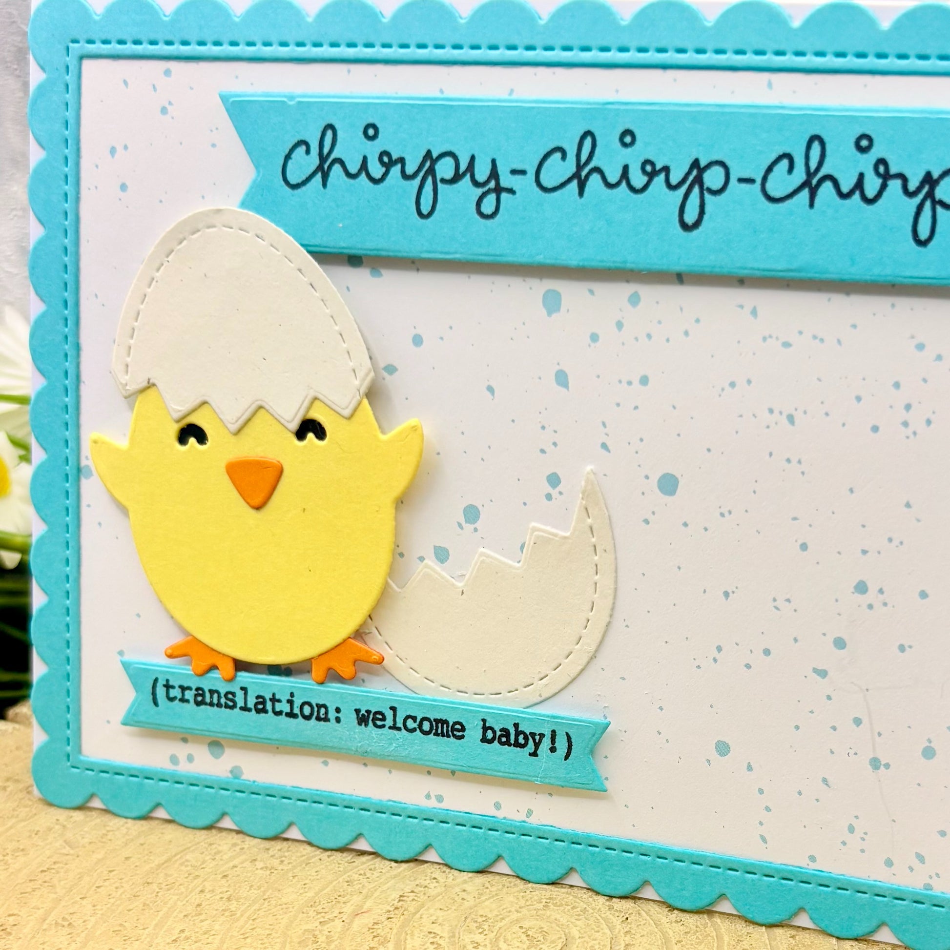 Hatching Chick Handmade New Baby Boy Card-2