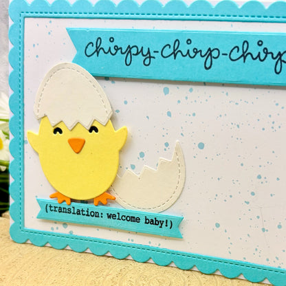 Hatching Chick Handmade New Baby Boy Card-2