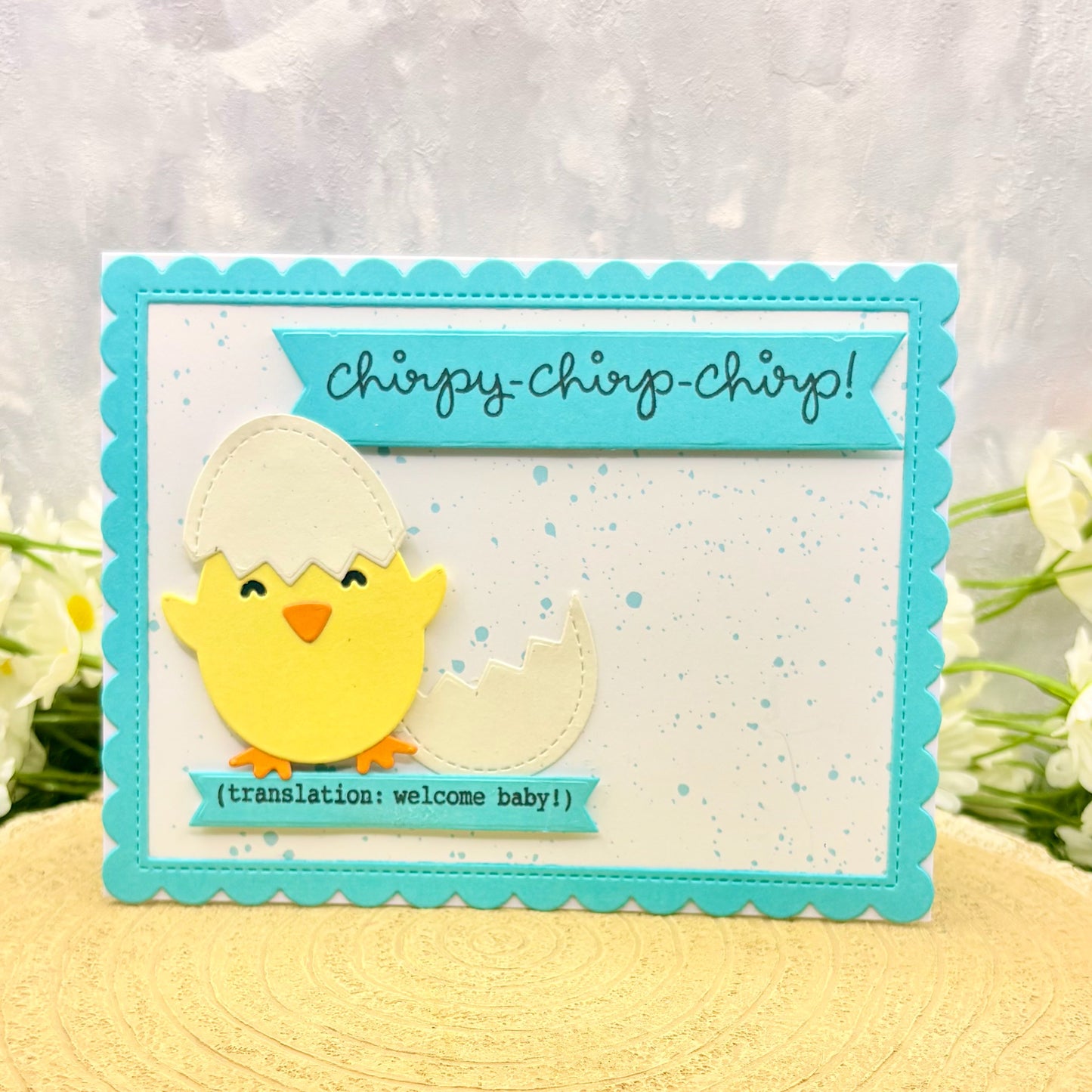 Hatching Chick Handmade New Baby Boy Card