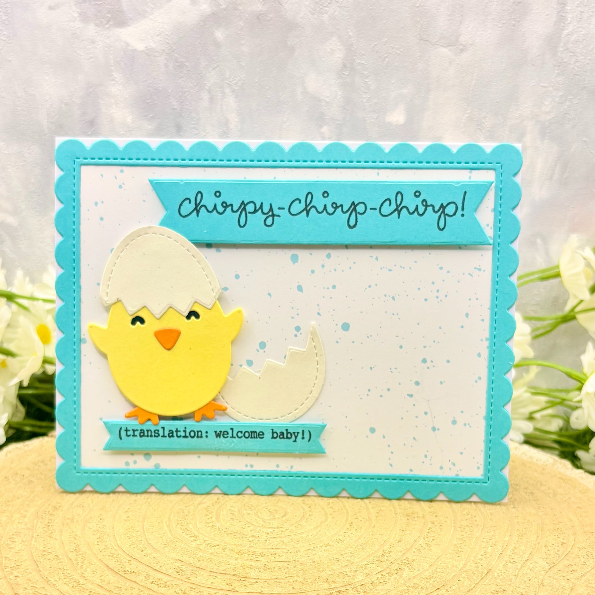 Hatching Chick Handmade New Baby Boy Card