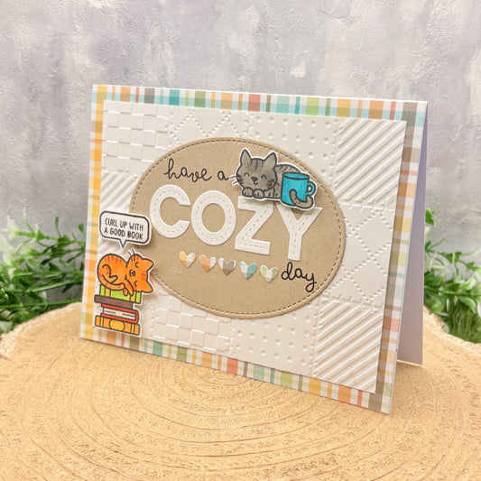 Have A Cozy Day Cats Handmade Card-1