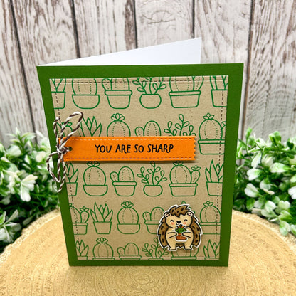Hedgehog You Are So Sharp Funny Handmade Valentine's Day Card