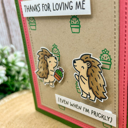 Hedgehogs Thanks For Loving Me Handmade Valentine's Day Card-2