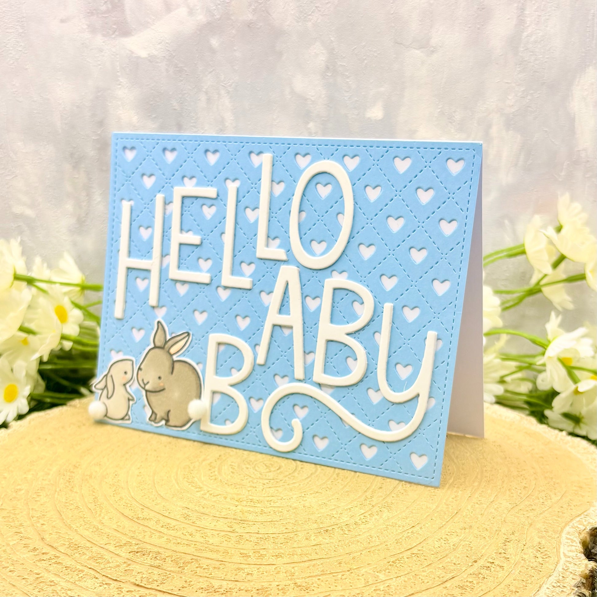 Hello Baby Boy Handmade New Baby Card-1