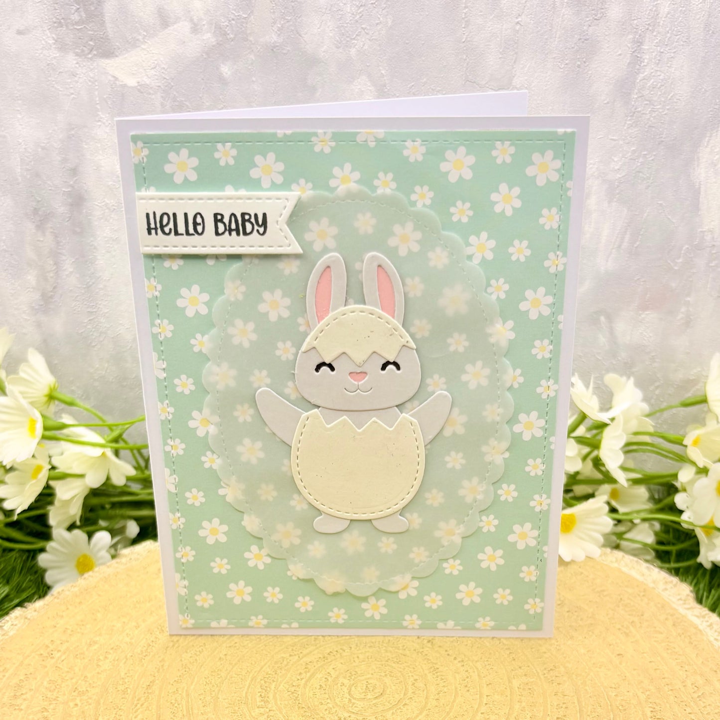 Hello Baby Boy Handmade New Baby Card-1