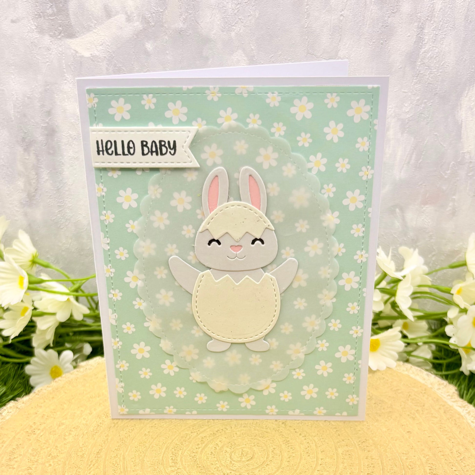 Hello Baby Boy Handmade New Baby Card-1