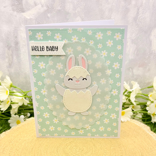 Hello Baby Boy Handmade New Baby Card-1