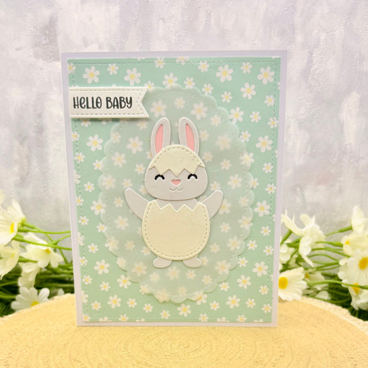 Hello Baby Boy Handmade New Baby Card