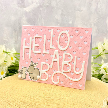 Hello Baby Girl Handmade New Baby Card-1