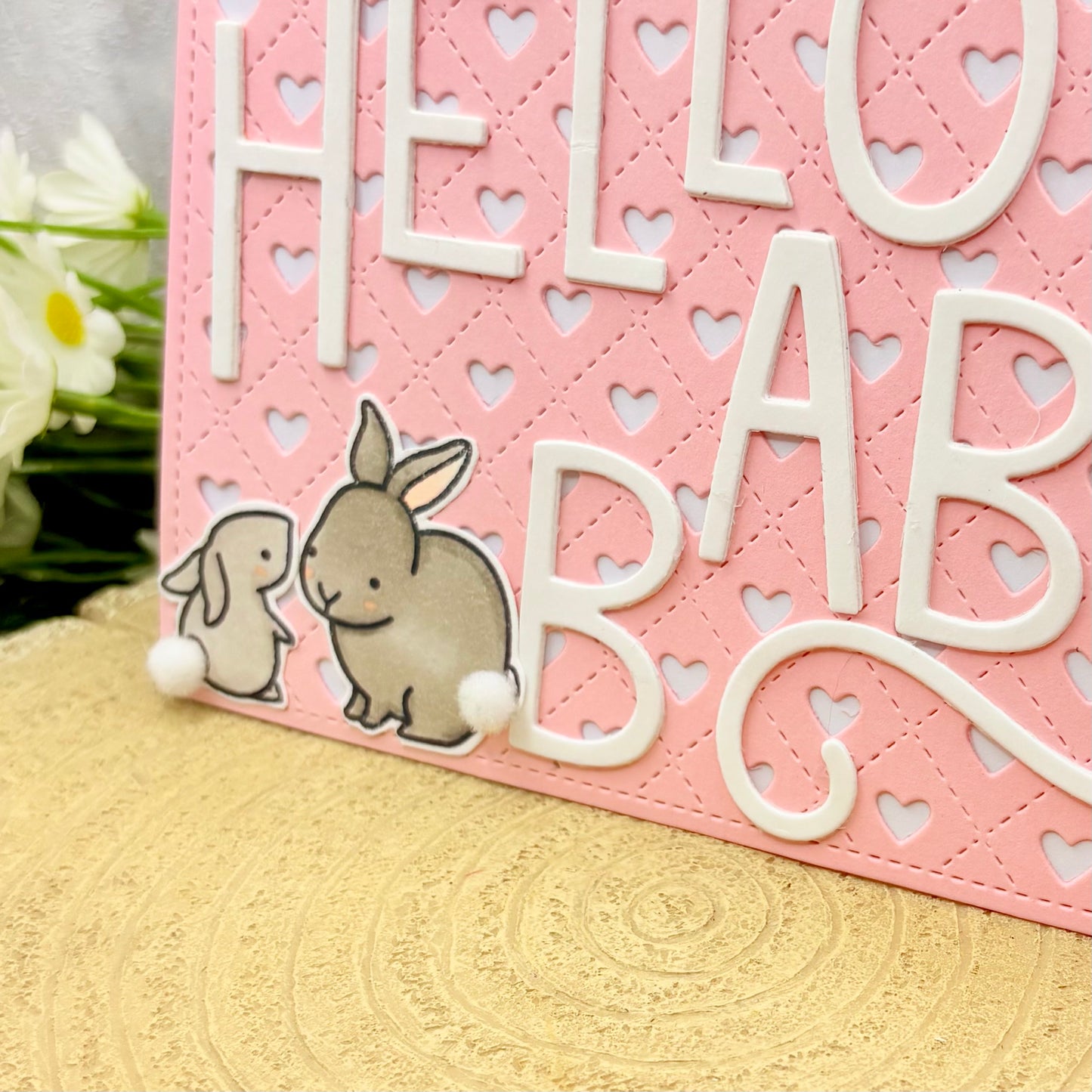 Hello Baby Girl Handmade New Baby Card-2
