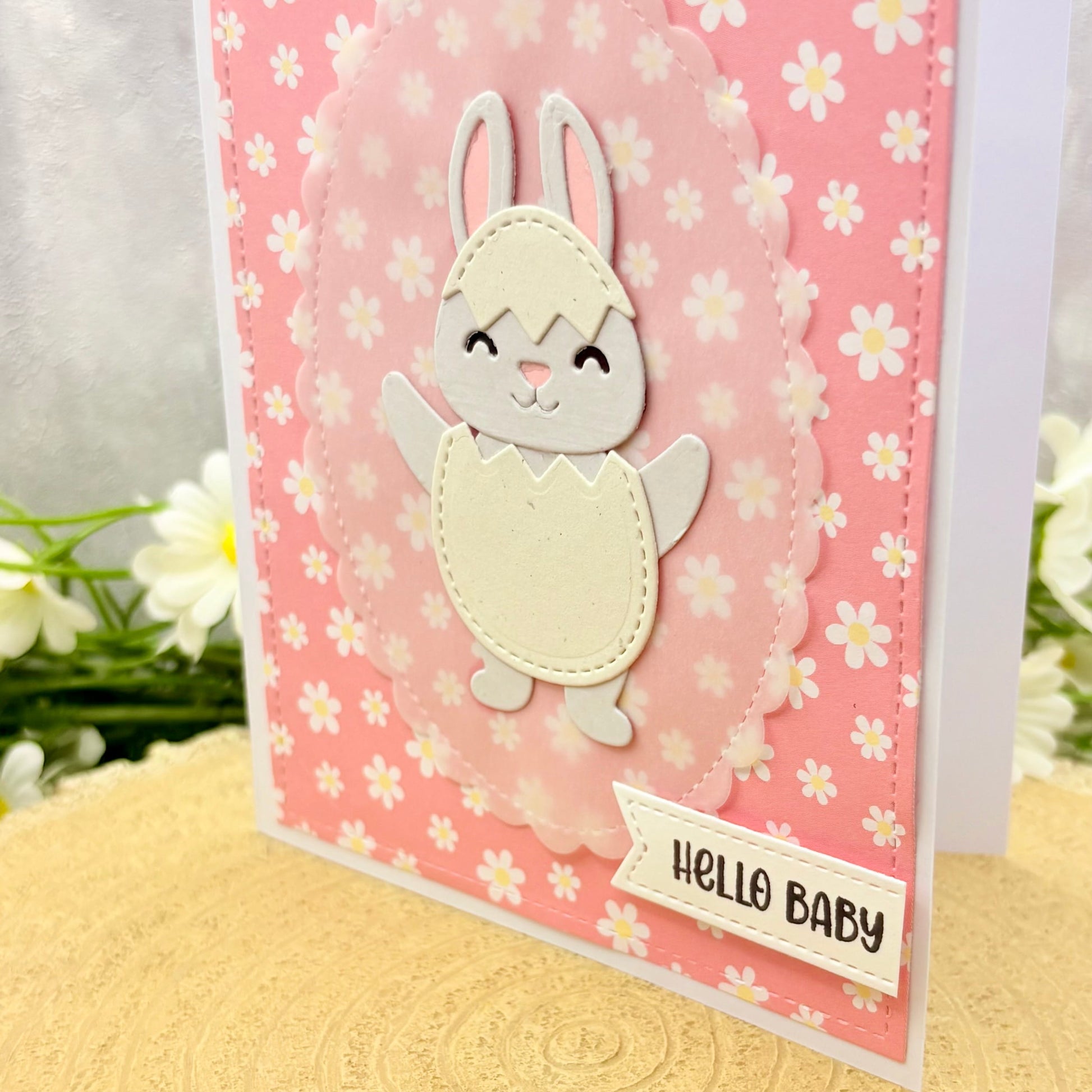 Hello Baby Girl Handmade New Baby Card-2