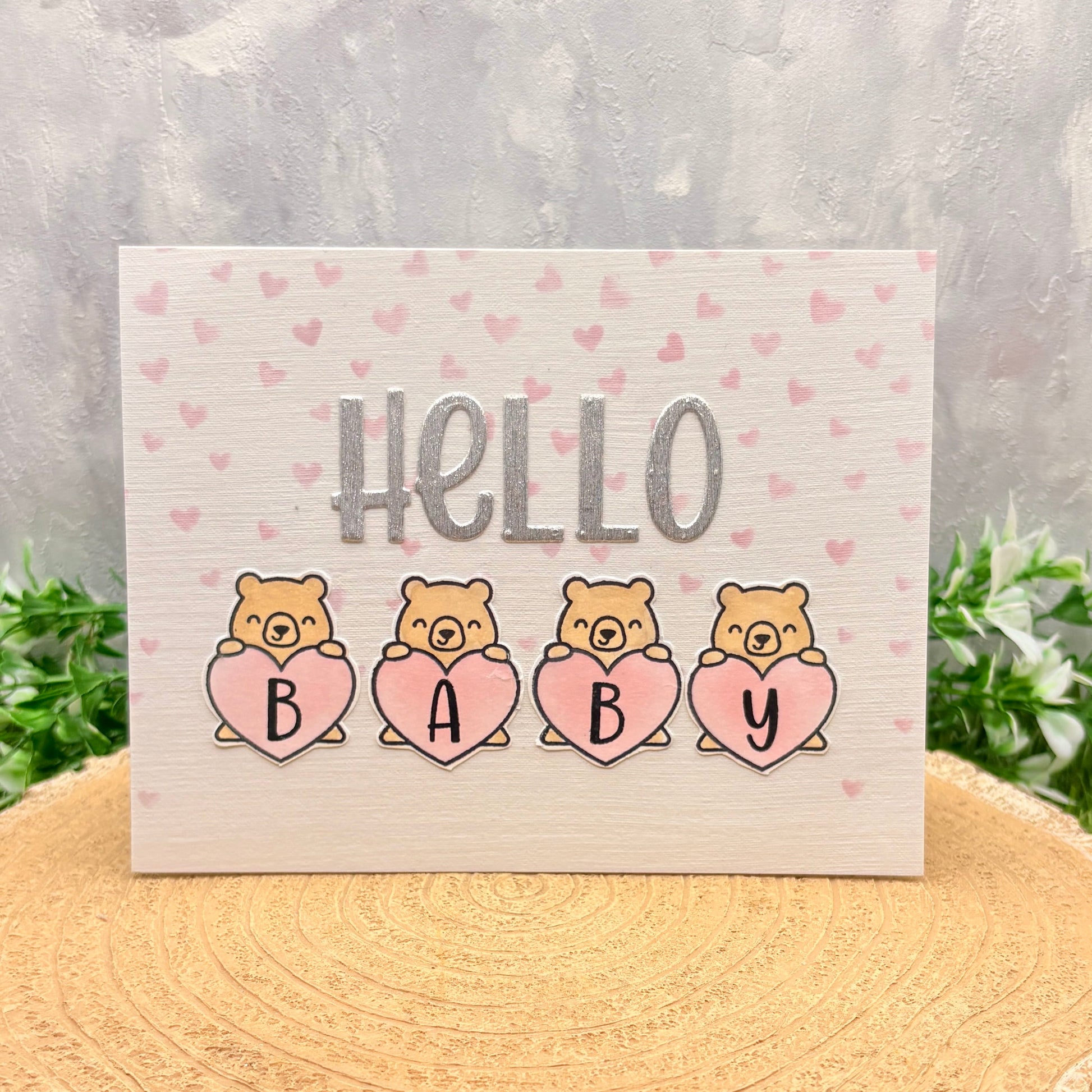 Hello Baby Girl Handmade New Baby Card