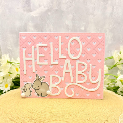 Hello Baby Girl Handmade New Baby Card