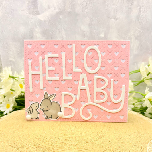 Hello Baby Girl Handmade New Baby Card