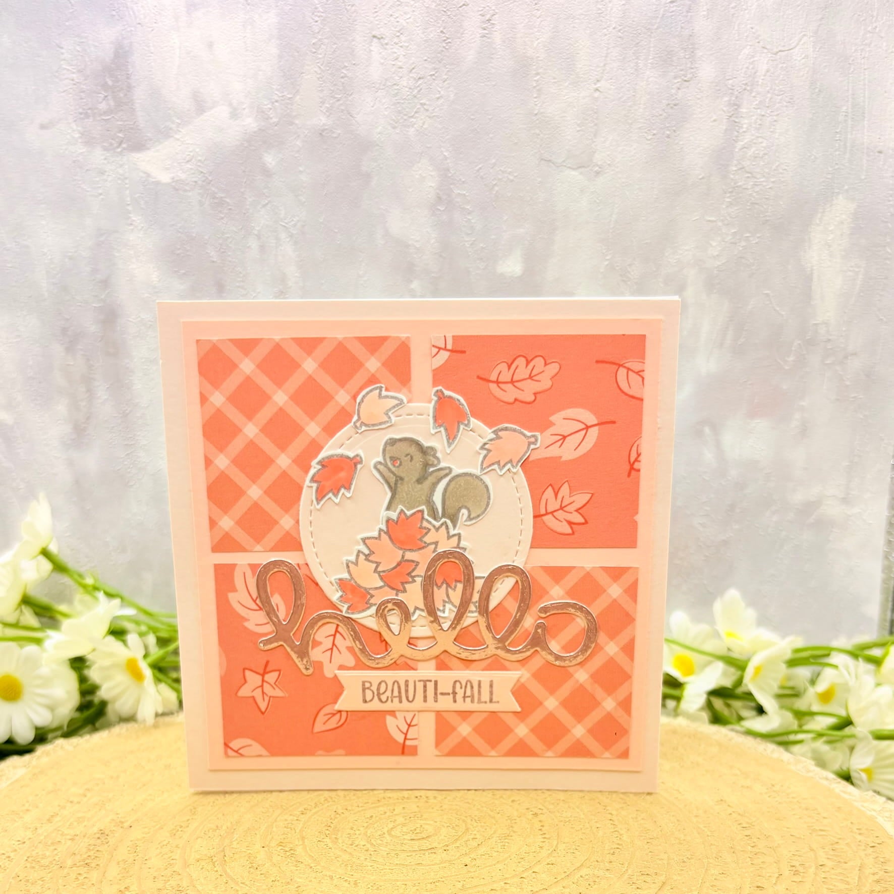 Hello Beauti-fall Autumn Themed Handmade Card