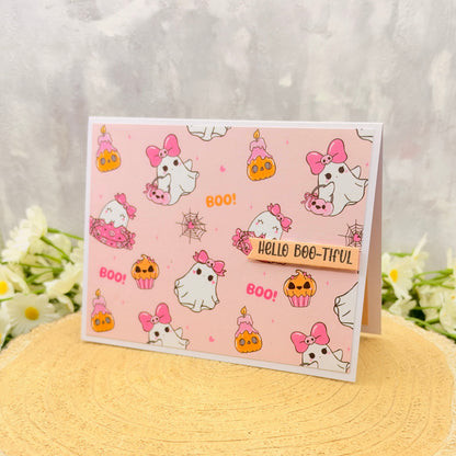 Hello Boo-tiful Pop Up Ghost Handmade Halloween Card