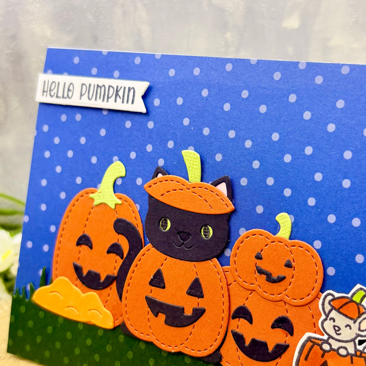 Hello Pumpkin Handmade Halloween Card-2