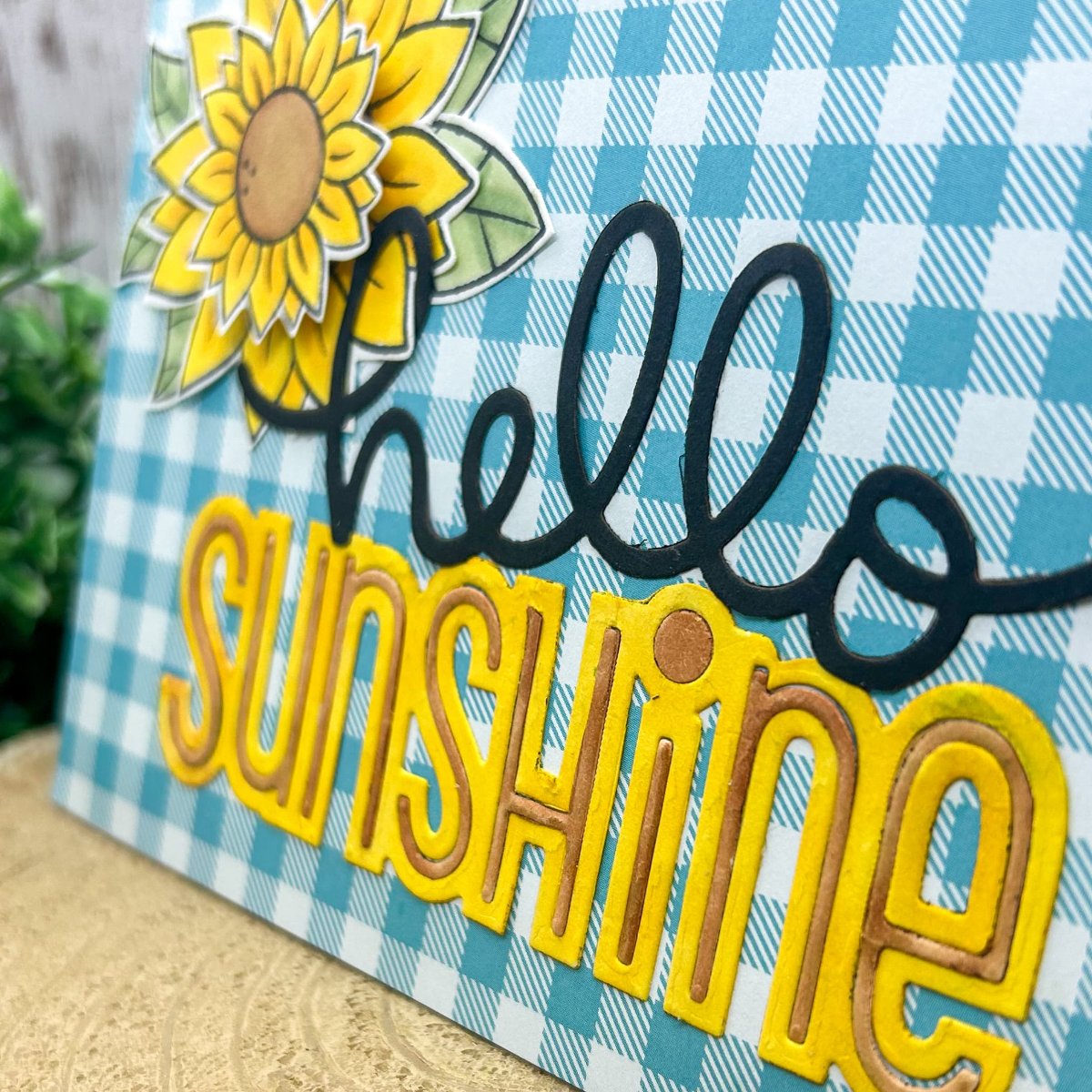 Hello Sunshine Sunflower Handmade Card-2