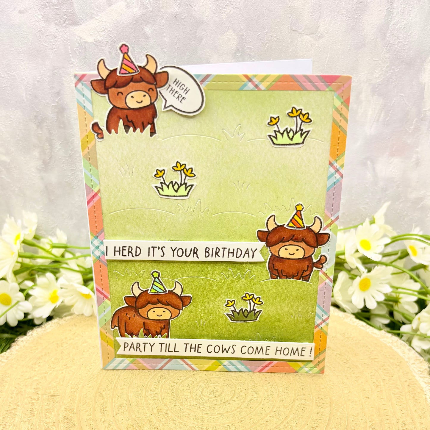 Highland Cows Handmade Birthday Card-1