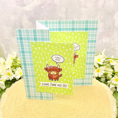 Highland Cows I Miss You Handmade Card-2