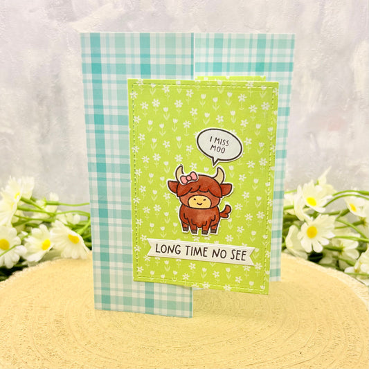 Highland Cows I Miss You Handmade Card