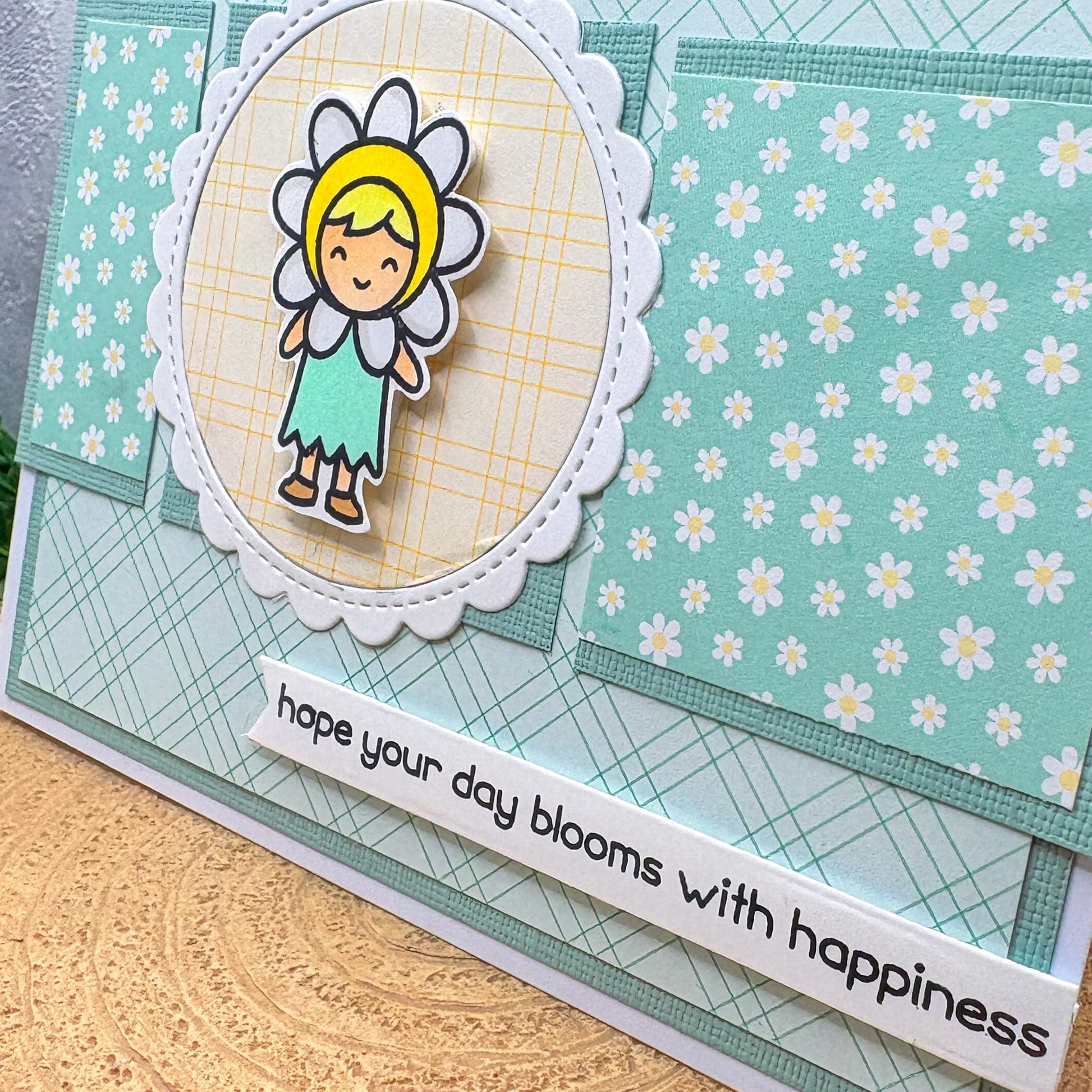 Hope Your Day Blooms Daisy Costume Handmade Card-2