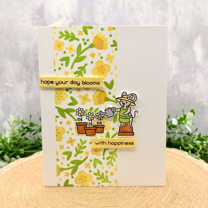Hope Your Day Blooms Gardening Mouse Handmade Card