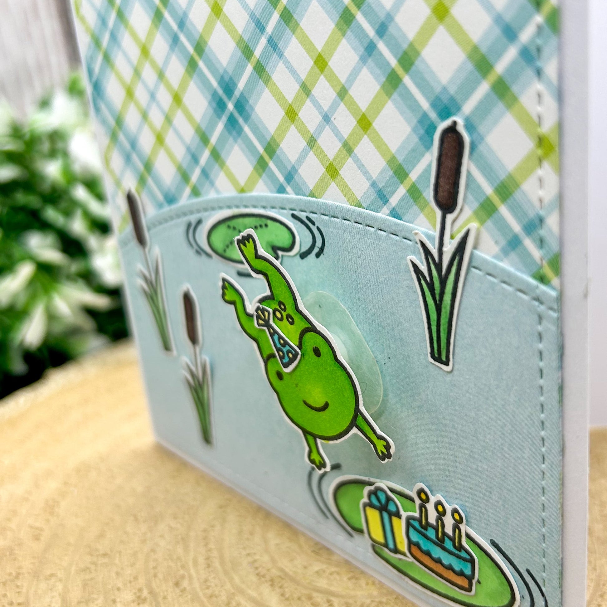 Hoppy Birthday Leaping Frog Handmade Birthday Card-2