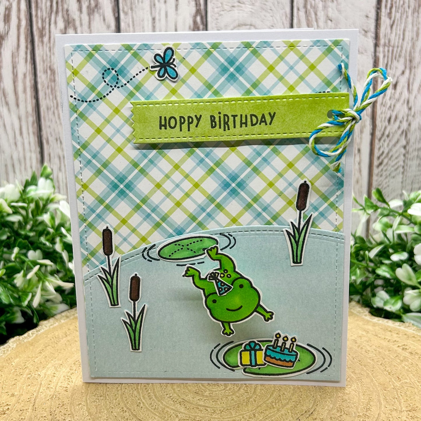 Hoppy Birthday Leaping Frog Handmade Birthday Card-3