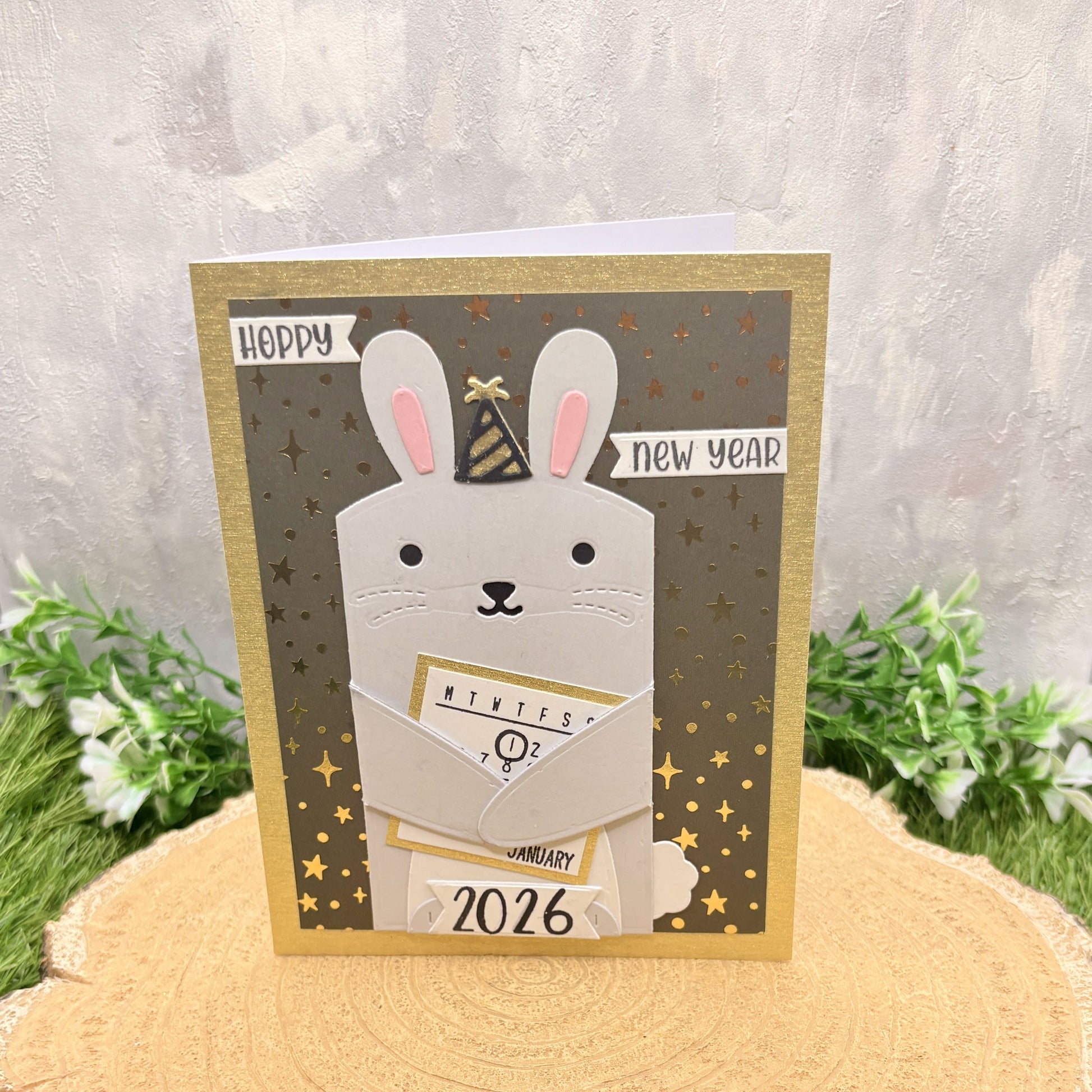 Hoppy New Year 2026 Handmade New Year Card-1