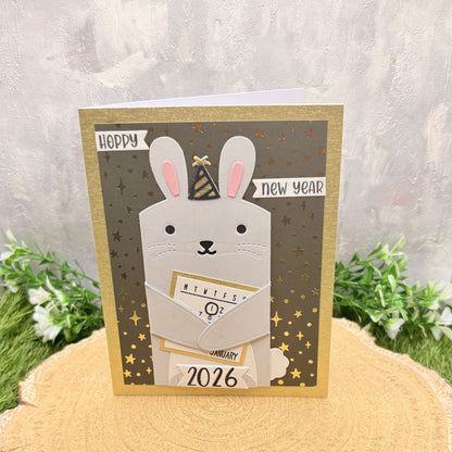 Hoppy New Year 2026 Handmade New Year Card-1