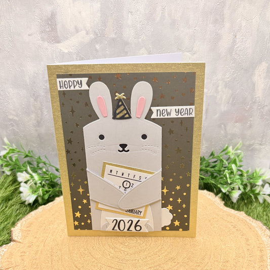 Hoppy New Year 2026 Handmade New Year Card-1