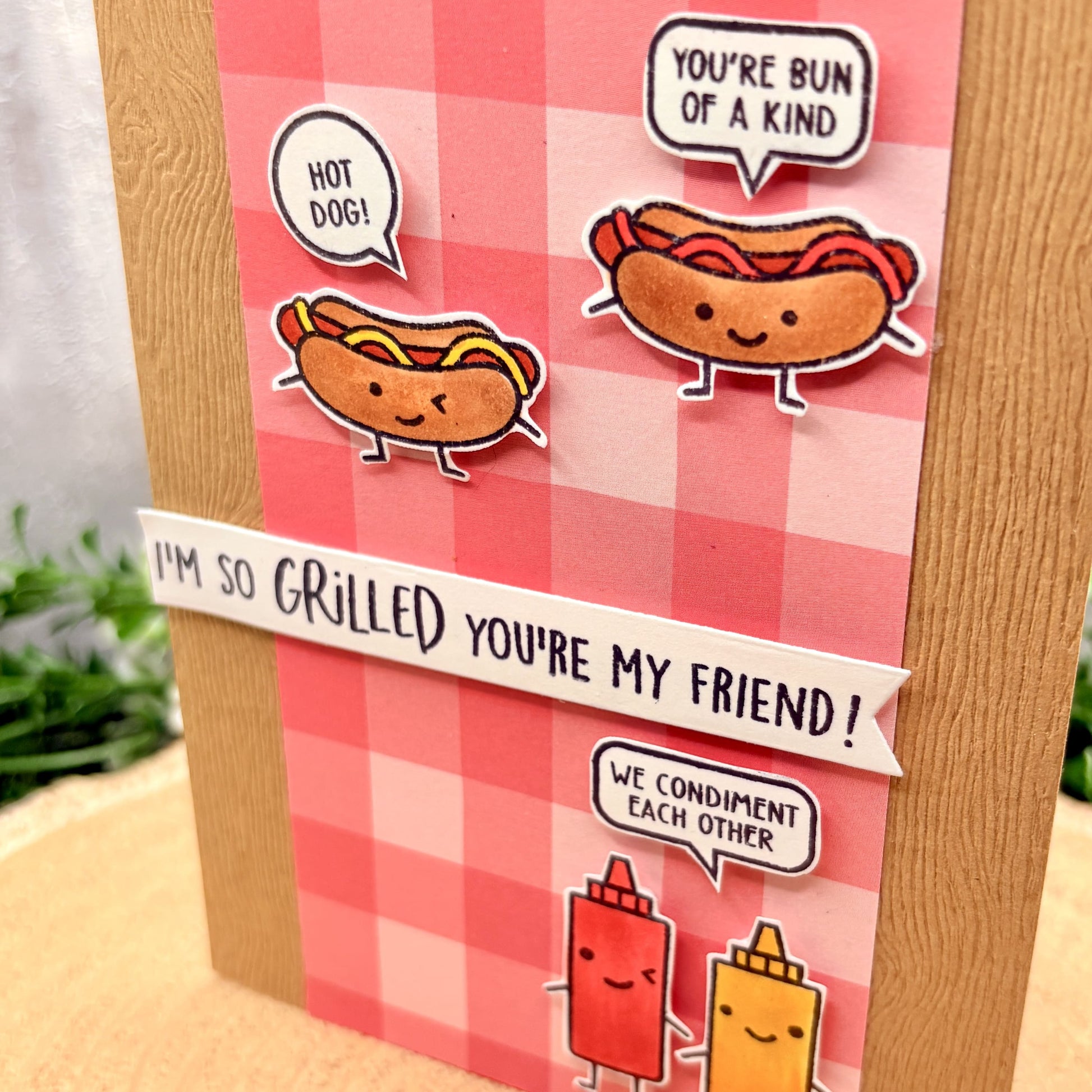 Hot Dog Themed Funny Friend Handmade Card-2