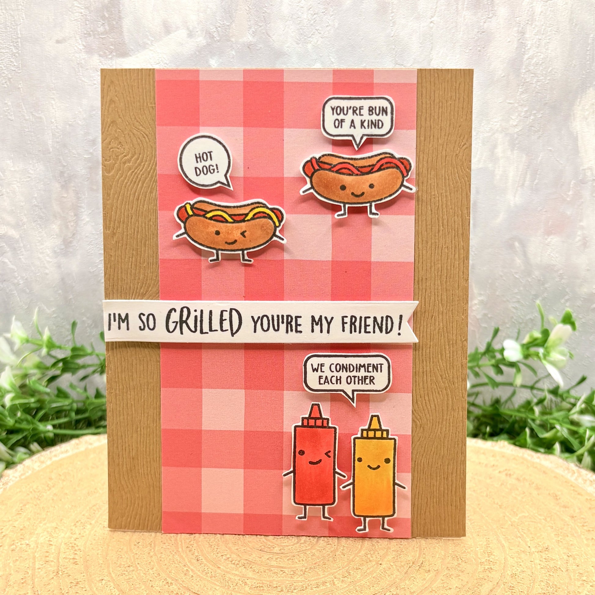 Hot Dog Themed Funny Friend Handmade Card