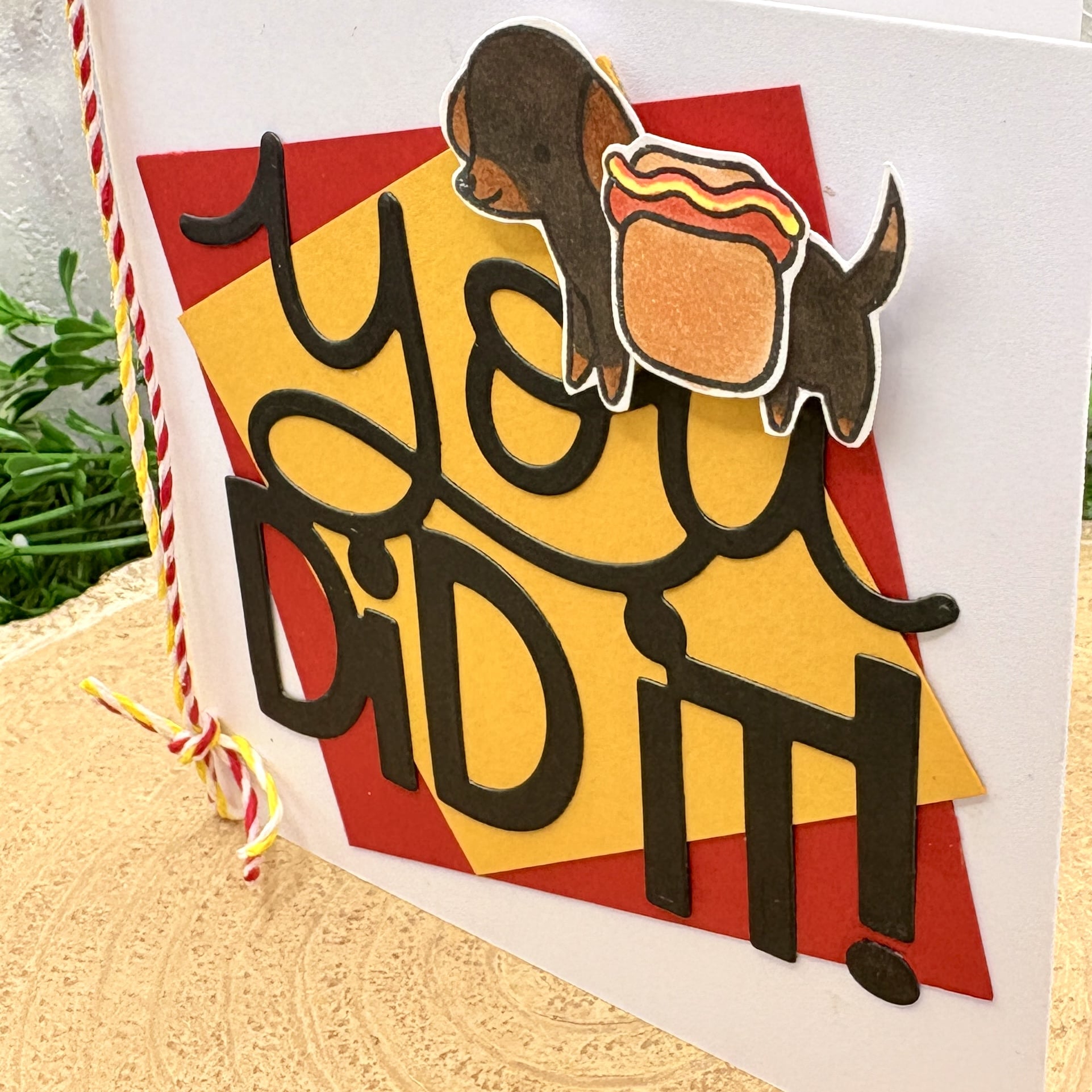 Hot Dog You Did It Handmade Congratulations Card-2