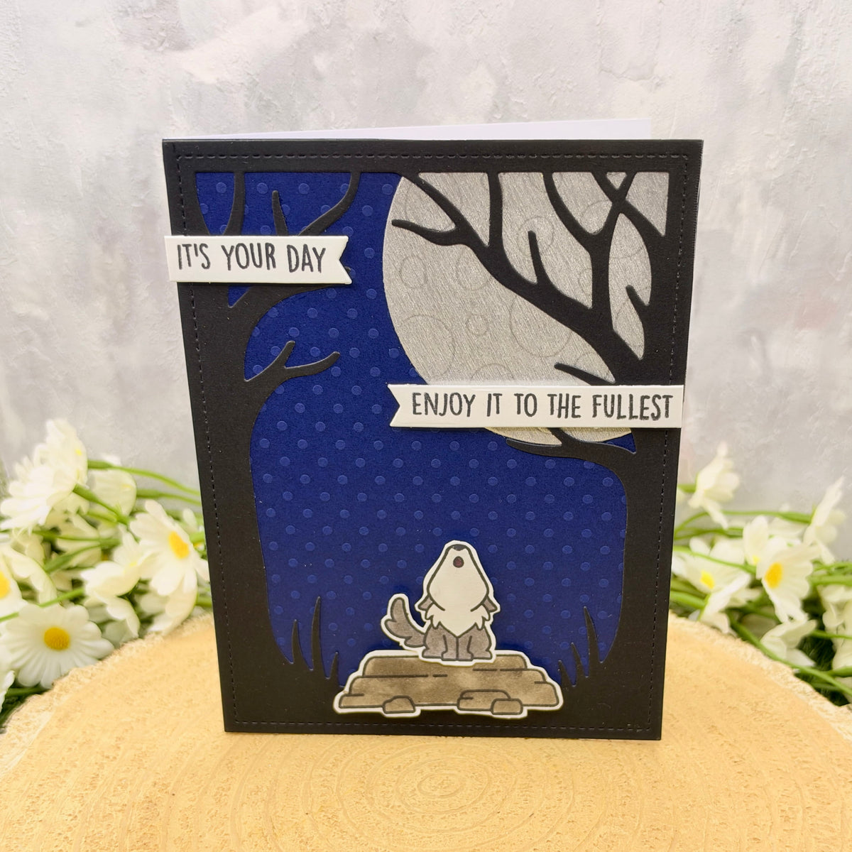 Howling Wolf Handmade Birthday Card-1