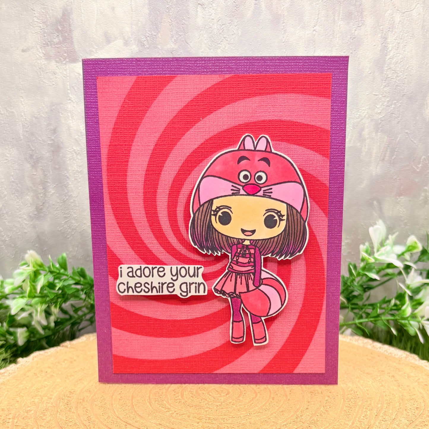 I Adore Your Cheshire Grin Handmade Character Card