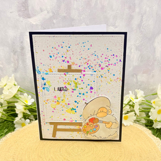 'I Arted' Watercolour Splash Handmade Card-1