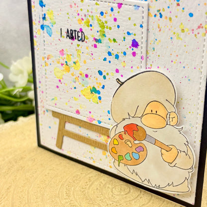 'I Arted' Watercolour Splash Handmade Card-2
