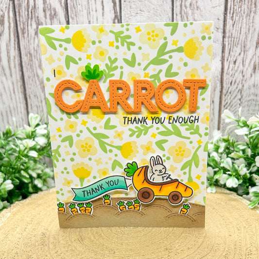 I Carrot Thank You Enough Bunny Handmade Thank You Card