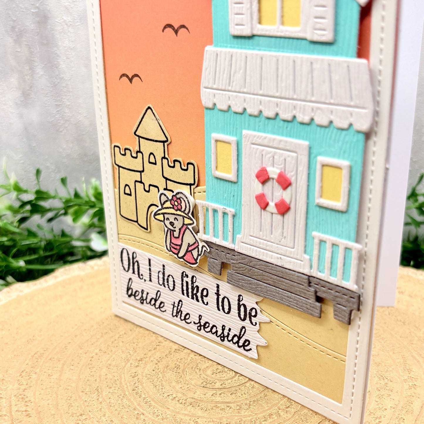 I Do Like To Be Beside The Seaside Handmade Card-2