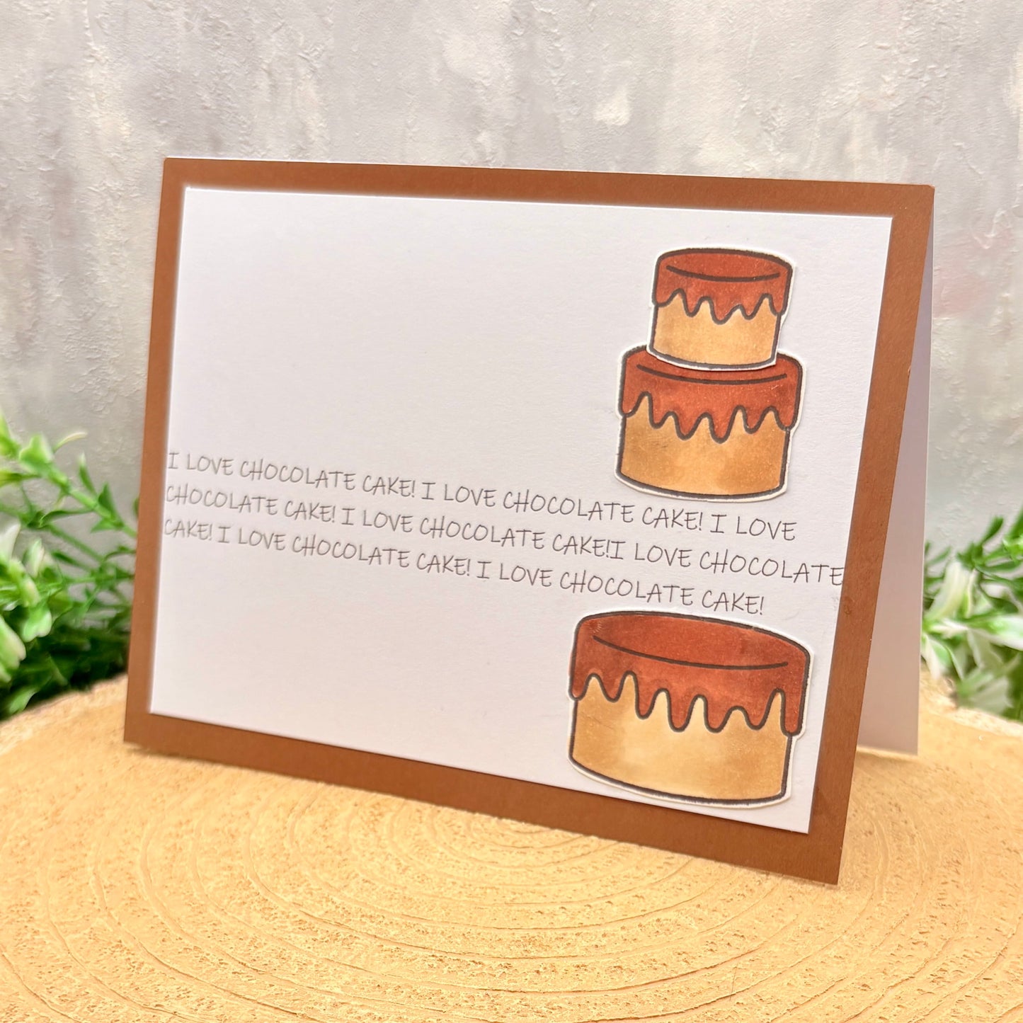 I Love Chocolate Cake Handmade Birthday Card-1