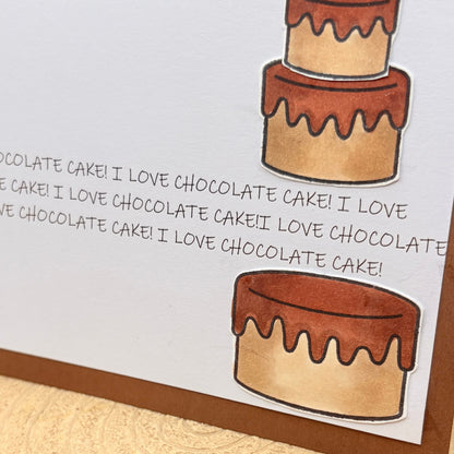 I Love Chocolate Cake Handmade Birthday Card-2