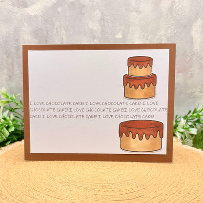 I Love Chocolate Cake Handmade Birthday Card
