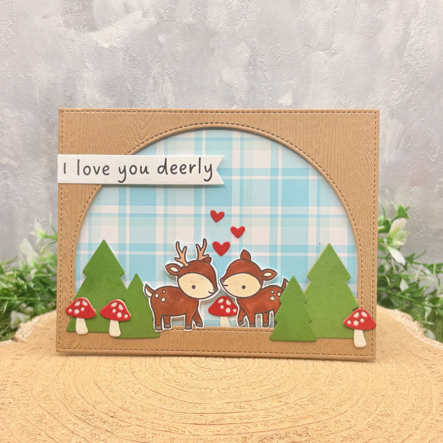 I Love You Deerly Handmade Valentine's Day Card