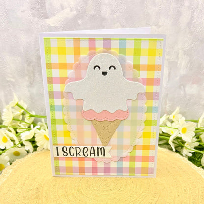 I Scream Ghost Handmade Card-1