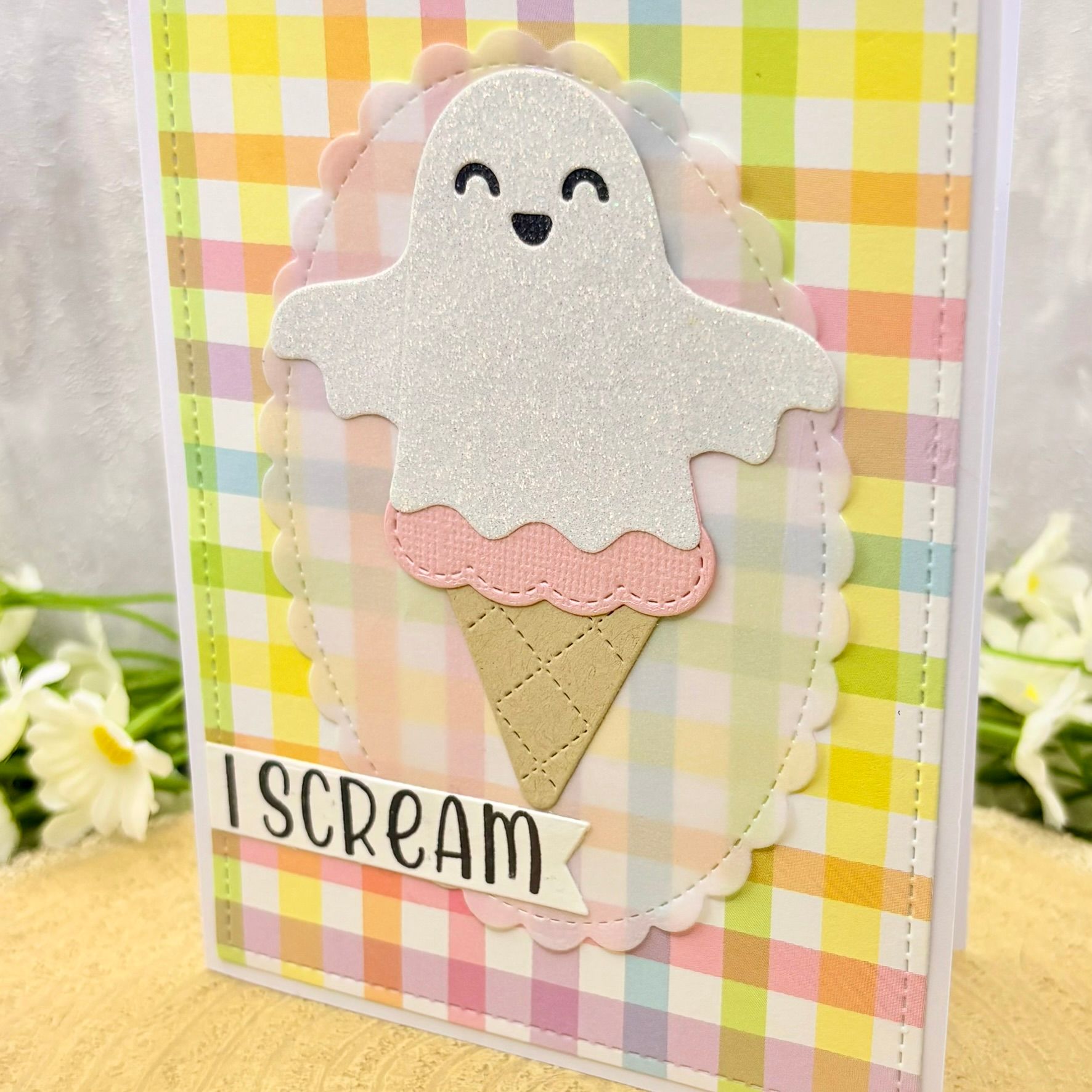 I Scream Ghost Handmade Card-2