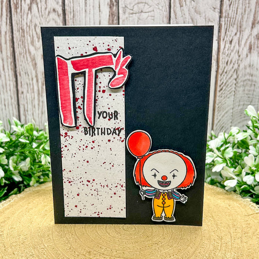 IT Clown Pennywise Birthday Handmade Character Card
