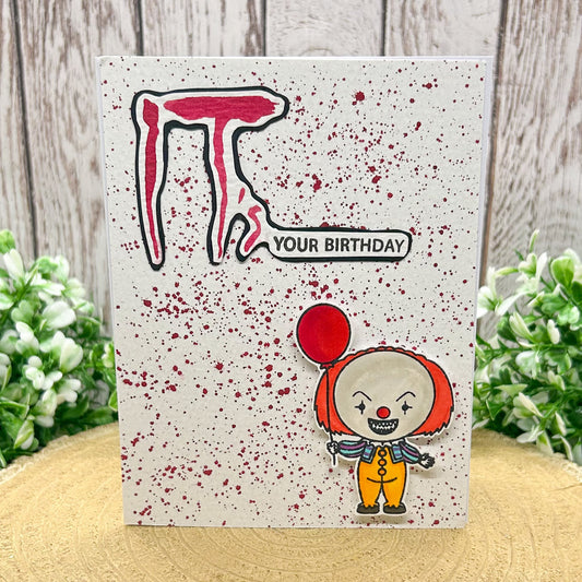 IT Pennywise Handmade Character Themed Birthday Card