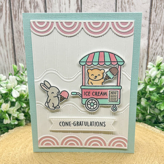 Ice Cream Themed Handmade Congratulations Card
